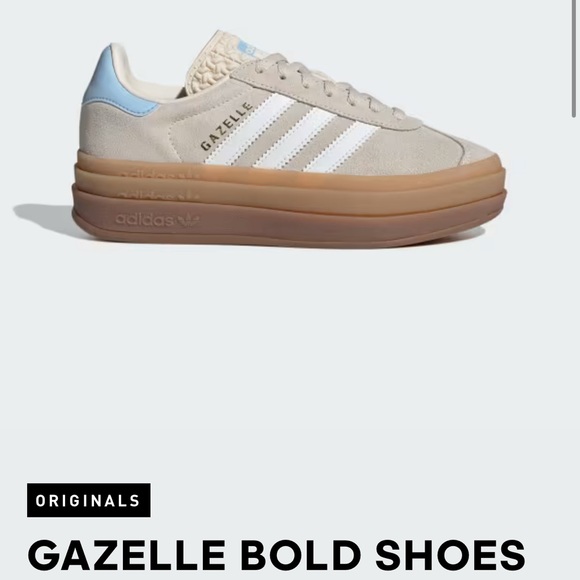 adidas Gazelle Sneakers in Cream and Blue - Picture 8 of 10